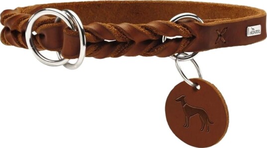Hunter Hundehalsbånd Solid Education Cognac S-M 35-40cm