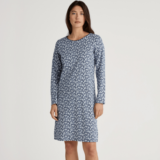 Calida Favourites Sleep Long-Sleeves Nightdress Marine bomull Small Dame