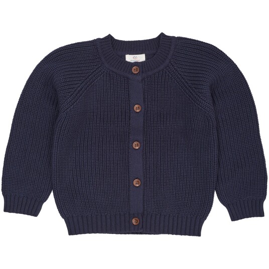 COPENHAGEN COLORS Navy Strikket Classic Rib Cardigan 128