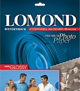 Lomond Premium Photo Inkjet Paper Super Glossy 260 G/M2 A4/20 Bright Gloss 260 G/M² 370 G Japan