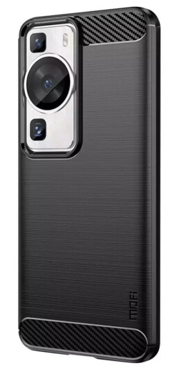 Mofi Huawei P60 Pro Mofi Brushed Carbon Fiber Fleksibelt Plast Deksel - Svart