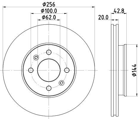 Bremseskive HELLA 8DD 355 130-001 Bremseskive HELLA 8DD 355 130-001