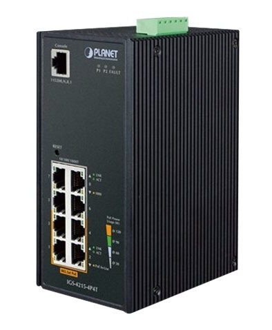 Planet Igs-4215-4P4t - Switch - Styrt - 4 X 10/100/1000 + 4 X 10/100/1000 (Poe) - Din-Skinnemonterbar (144 W)