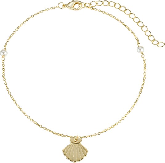 Pearly Shell Anklet Gold