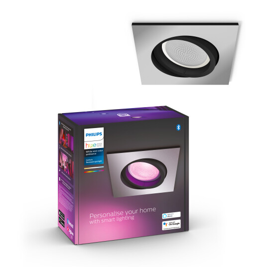 Philips Hue WCA Centura Downlight Firkantet 5,7W Alu - 60553 Philips Hue WCA Centura Downlight Firkantet 5,7W Alu - 60553