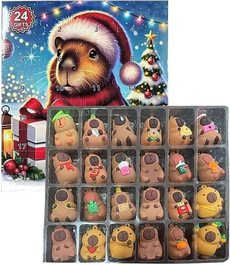 Capybara Adventskalendere 2025 24 dager Jule nedtellingsleker Kalendersett for ferie Bursdag for barn Voksne