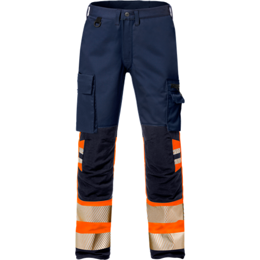 Fristads Byxa Stretch 2705 Plu, Klass 1 Varsel Orange/marinblå C64
