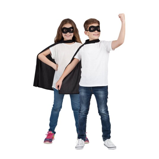 Wicked Costumes Ltd Superhelt Kappe med Maske Svart Barn  One size