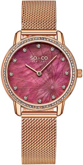 So & Co New York Dameklokke 5586.5 Chelsea Rød/Rose gulltonet