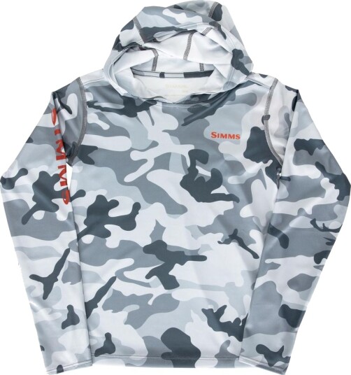 Simms Kid'S Solar Tech Hoody Woodland Camo Steel