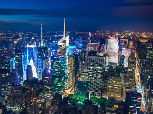 Fototapet Manhattan Night 350x270 - Artgeist sp. z o. o.