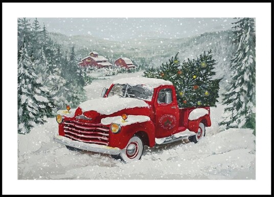 Snowy Holiday Drive Poster Plakat / 50x70cm