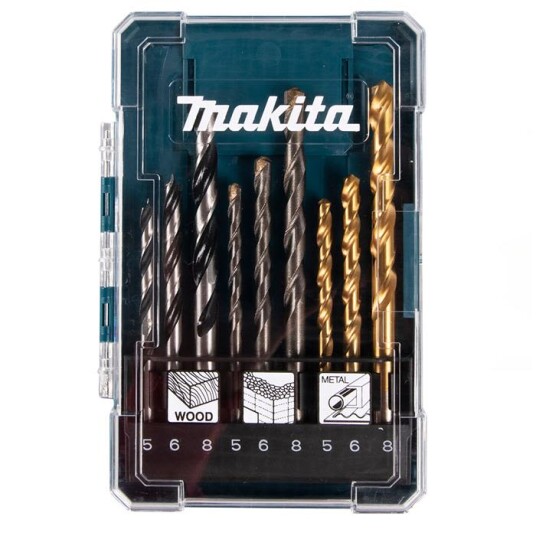Makita D-71962 Boresett 9 deler for Metall, Tre og Murverk