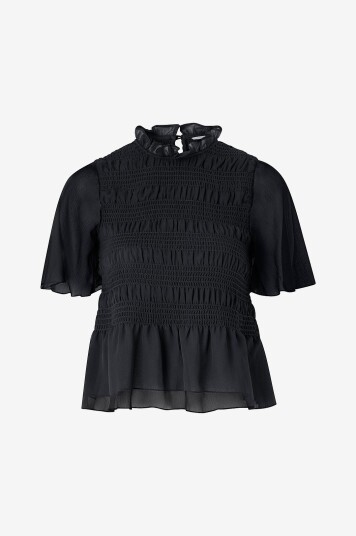 Bubbleroom Bluse Butterfly Sleeve Svart