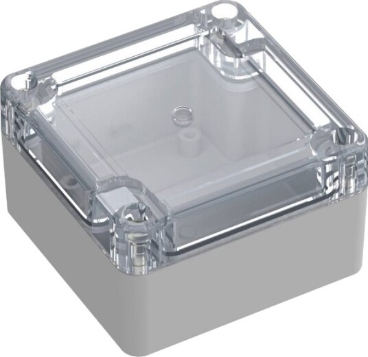 Tru Components TC 13865060 75 × 75 × 45 mm Polykarbonat Lysegrå Transparent