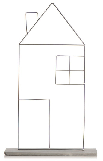 Enjoy Design Hus metall m/sement fot H:65 L:40cm Enjoy Design Hus metall m/sement fot H:65 L:40cm