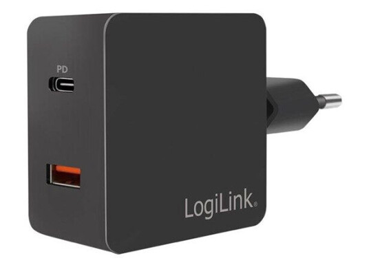 LogiLink Socket adapter 1x USB-C port (PD) & 1x USB-A QC port 18W LogiLink Socket adapter 1x USB-C port (PD) & 1x USB-A QC port 18W