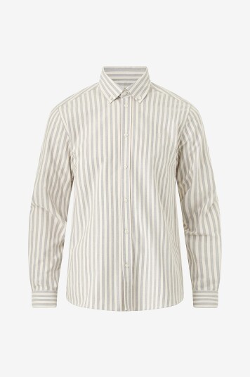 Les Deux Skjorte Konrad Striped Oxford Hvit