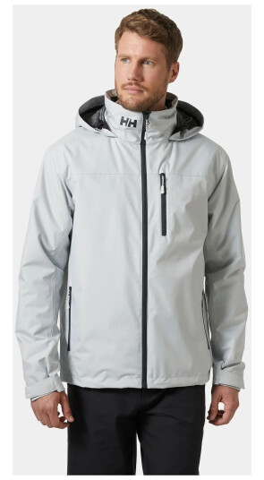 Helly Hansen Men’s Crew Hooded Midlayer Sailing Jacket 2.0 Grå Marineblå XL