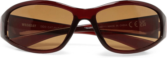 Weekday Wrap Around Sunglasses Burgundy ONE SIZE