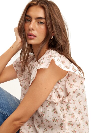 Only Onlasha Sl Frill O neck Top