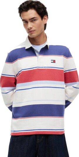 Tommy Jeans Tjm Rlx Stripe Rugby Ext Multi/patterned L Tommy Jeans Tjm Rlx Stripe Rugby Ext Multi/patterned L