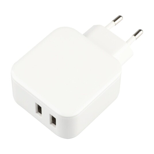 DACOTA PLATINUM USB VEGGLADER 4,8 A 2 PORTER, HVIT