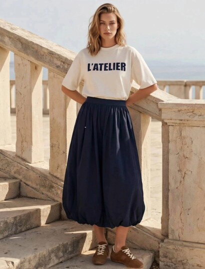 Minus Msoline Midi Skirt Navy 38 Minus Msoline Midi Skirt Navy 38