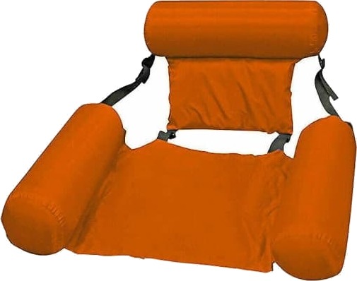 Flytende Stol Bassengstoler Oppblåsbar Lazy Water Bed Lounge Stol Oransje Flytende Stol Bassengstoler Oppblåsbar Lazy Water Bed Lounge Stol Oransje