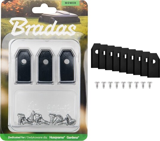 Bradas Kniver Til Robotgressklipper Husqvarna/Gardena 9 Stk. Titan Black Bradas Kniver Til Robotgressklipper Husqvarna/Gardena 9 Stk. Titan Black