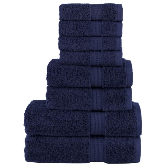  Premium håndklesett 8 deler SOLUND marineblå 600 g/m2