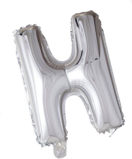 Folie ballong Sølv 41 cm -  Bokstaven H