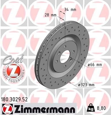 Bremseskive ZIMMERMANN 180.3029.52