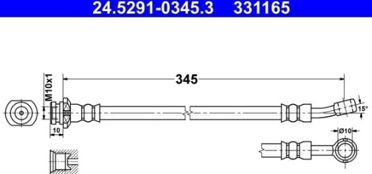 ATE 24.5291 0345.3 Bremseslange