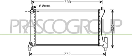 PRASCO OP304R003 Radiator motorkjøling