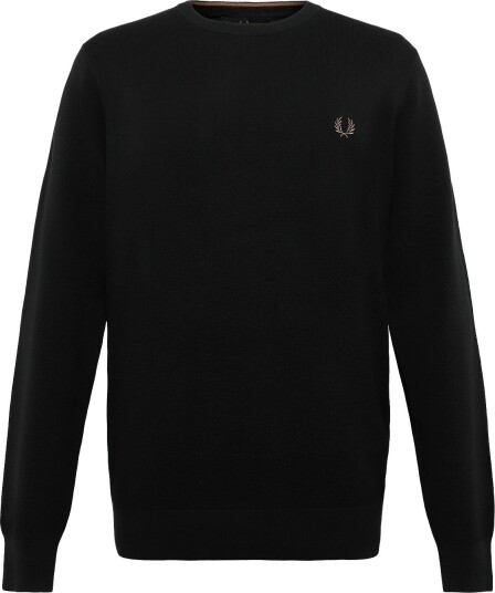 Fred Perry Pique Stitch Jumper NIGHT GREEN XXL
