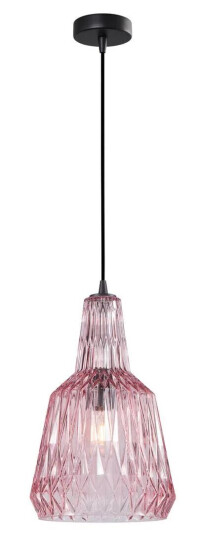 Lindby Belarion hengelampe rosa 1lk glass