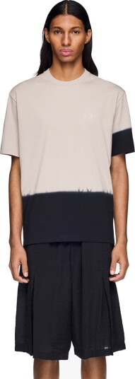 T skjorte Y 3 Dipped Regular Short Sleeve T Shirt Light Brown/ Black XS