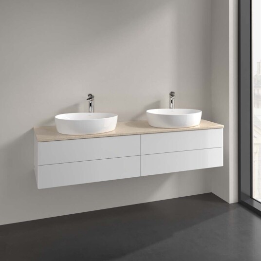 Villeroy & Boch Antao Servantskap med 4 skuffer 160x50x36 cm u/lys Hvit Blank/Crème