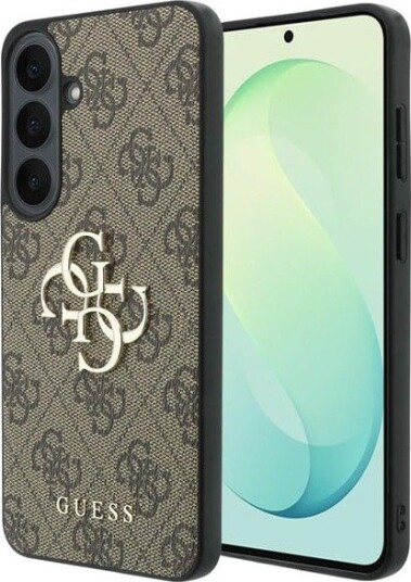 GUESS Leather 4G Metal Logo Case for Samsung Galaxy S26 FE - Brown