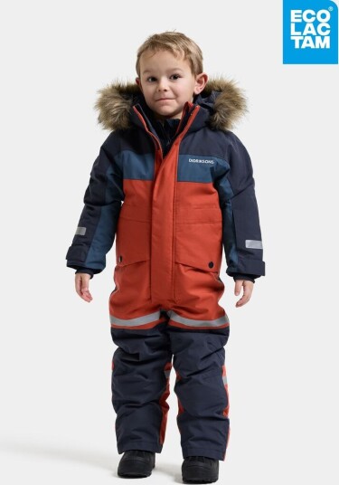 Didriksons Bjärven Kids' Coverall Rust
