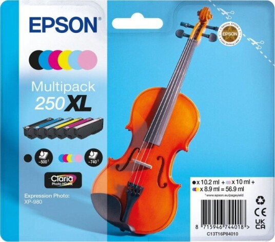 Epson 250XL multipack blister blekkpatron original 6 pk C13T16P84010