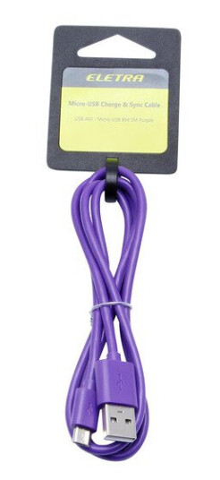 ELETRA USB TIL MICRO-USB KABEL 1 M LILLA