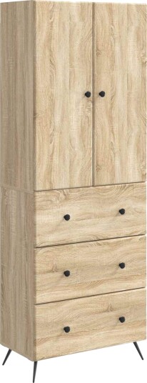 vidaXL Skapsett 2 pcs Sonoma eik 66 x 34,5 x 90 cm Konstruert tre