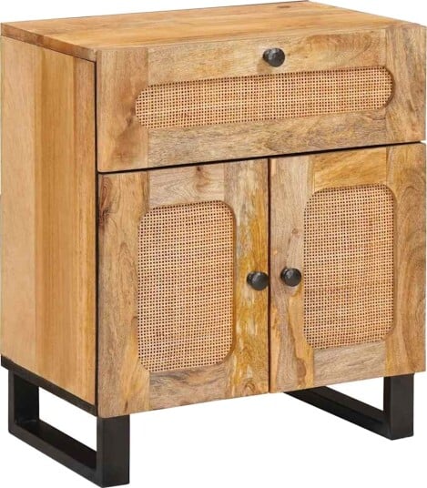  Nattbordskap Naturlig 50 x 33 x 60 cm Massiv mango tre
