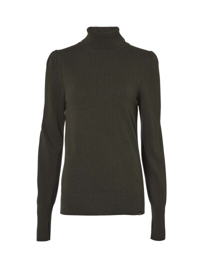 Chevalier Agnes Rollneck Wool Pullover Women Leather Brown 36W 36