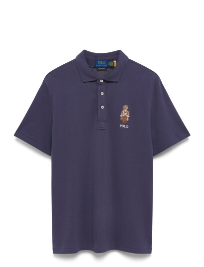 Polo Ralph Lauren Custom Slim Polo Bear Mesh Polo Shirt - Navy - M