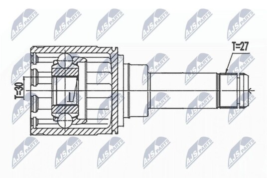 Nty Drivknute drivaksel NTY NPW BM 146 Nty Drivknute drivaksel NTY NPW BM 146