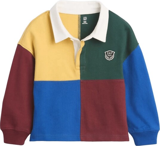 GAP Baby & Toddler Colorblock Rugby Polo Shirt   Blue   80/86