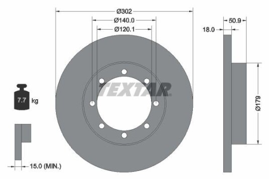 Bremseskive TEXTAR 92230803 Bremseskive TEXTAR 92230803